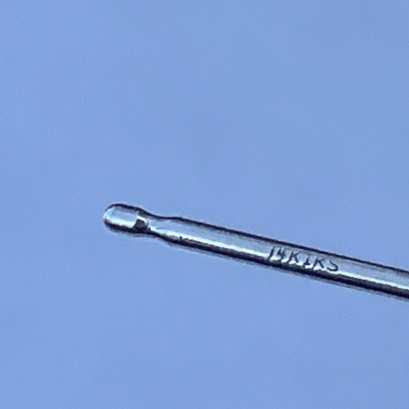 14 K White Gold Genuine 3 mm Natural Diamond Studs - Picture 4 of 5